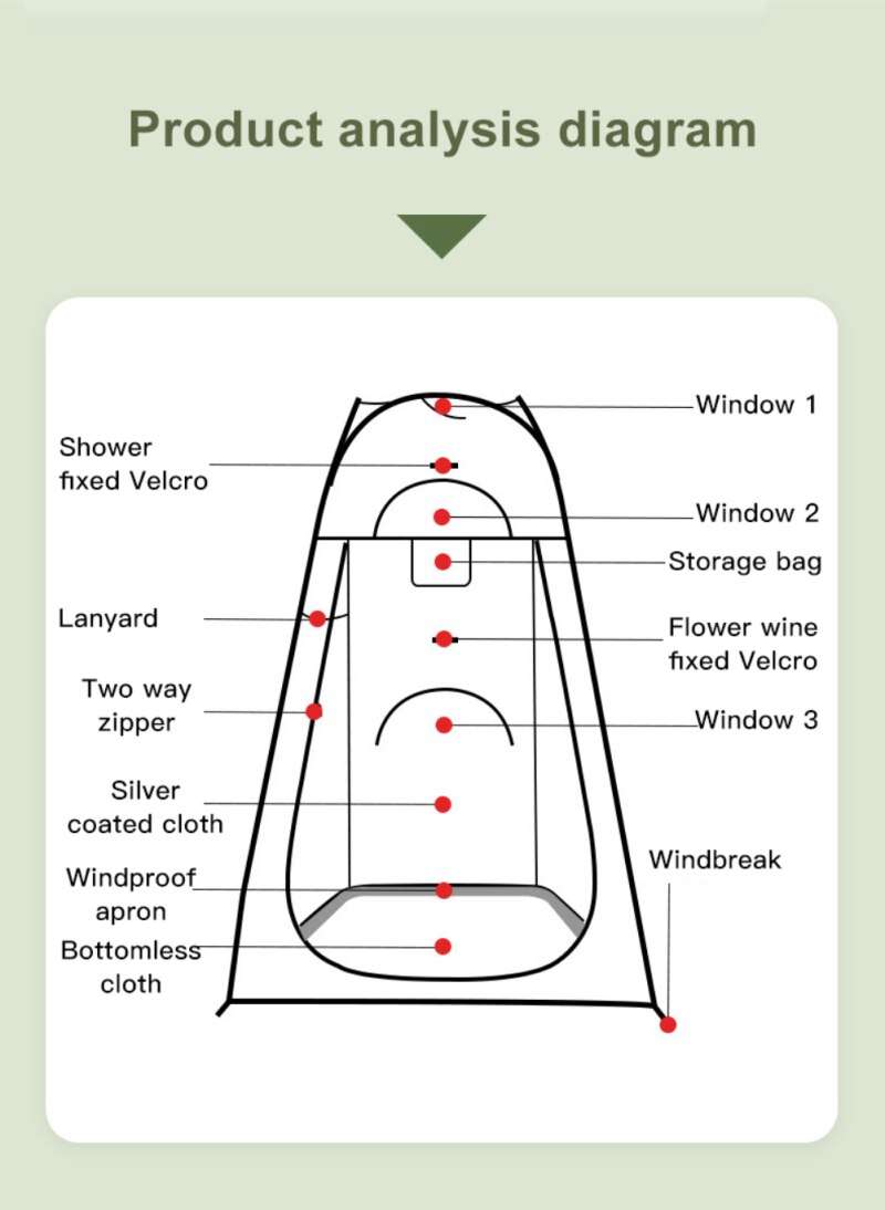 Cheap Goat Tents Portable Changing Fitting Room Shelter Hiking Beach Outdoor Big Tent Outdoor Camping Waterproof Shower Bathing Tent AB Two Types   